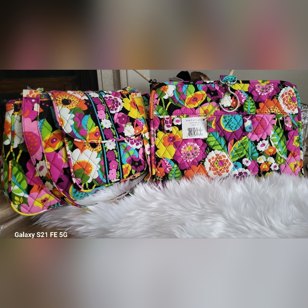 Vera Bradley/2 piece:"Va VA Bloom"  Edie Satchel & Keep it up Organizer. NWT
